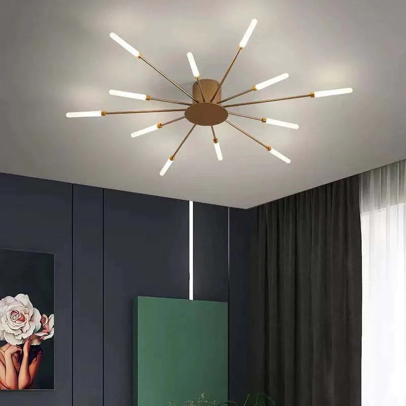 Black Gold Metal Acrylic LED Ceiling Light with SMD Socket