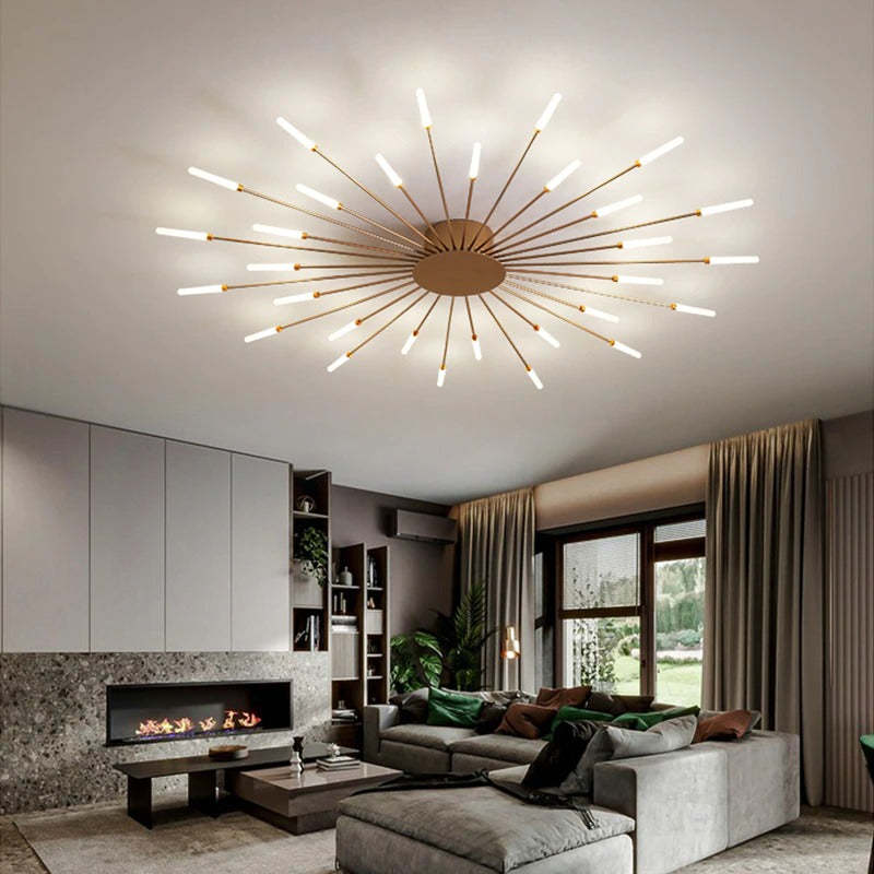 Black Gold Metal Acrylic LED Ceiling Light with SMD Socket