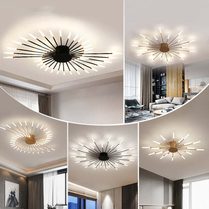 Black Gold Metal Acrylic LED Ceiling Light with SMD Socket
