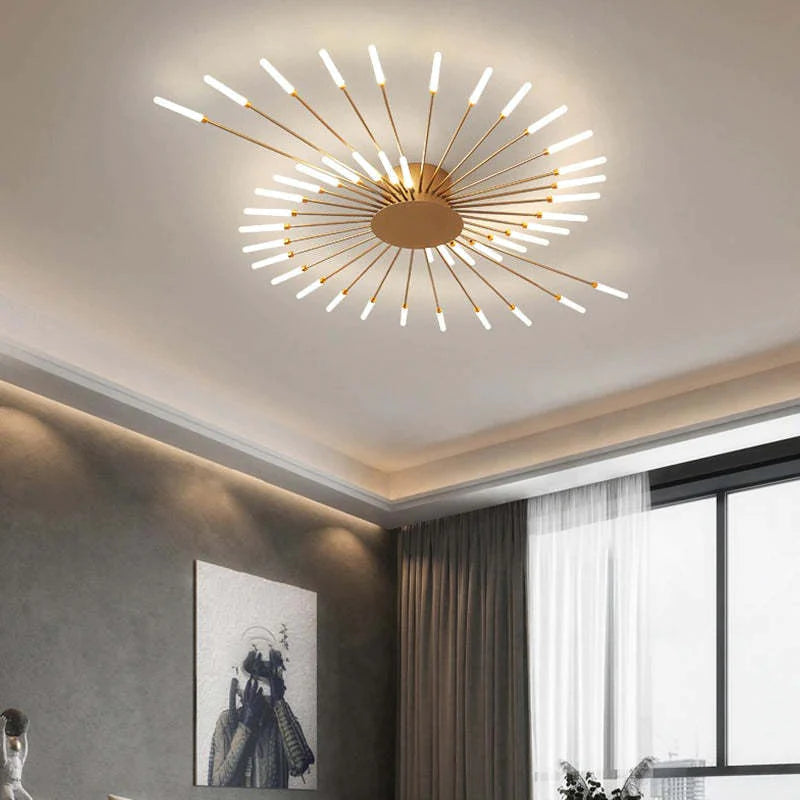 Black Gold Metal Acrylic LED Ceiling Light with SMD Socket