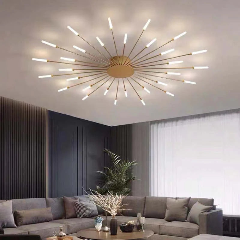 Black Gold Metal Acrylic LED Ceiling Light with SMD Socket