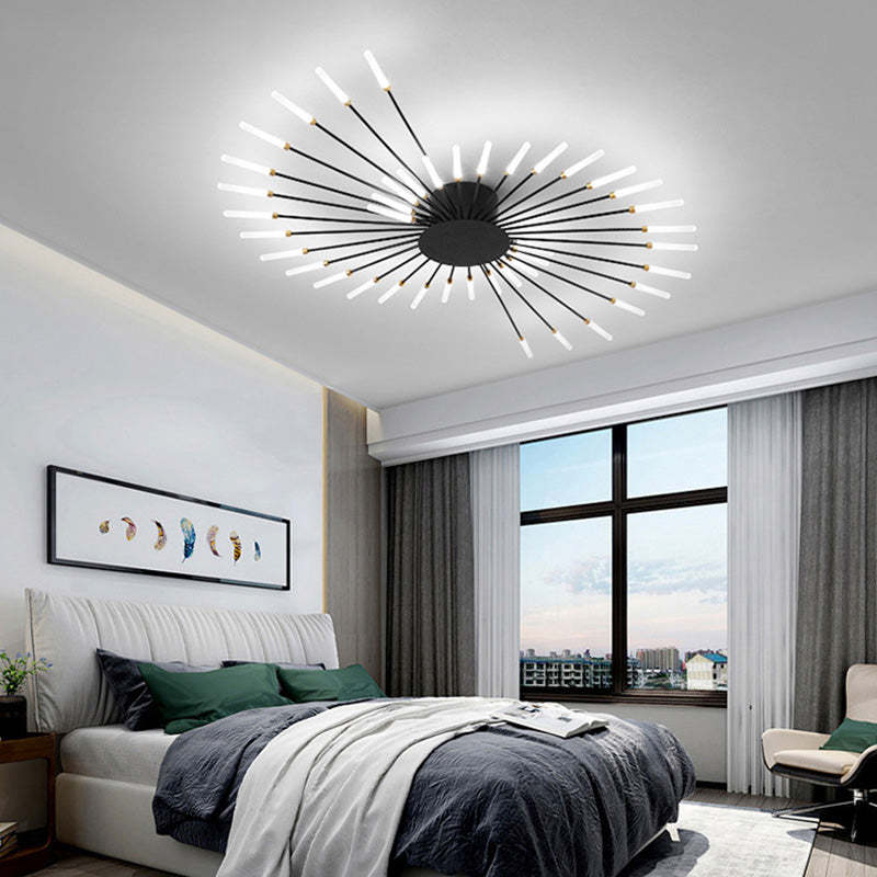 Black Gold Metal Acrylic LED Ceiling Light with SMD Socket