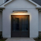 Black Outdoor Wall Light with Motion Sensor LED Strip Fixture