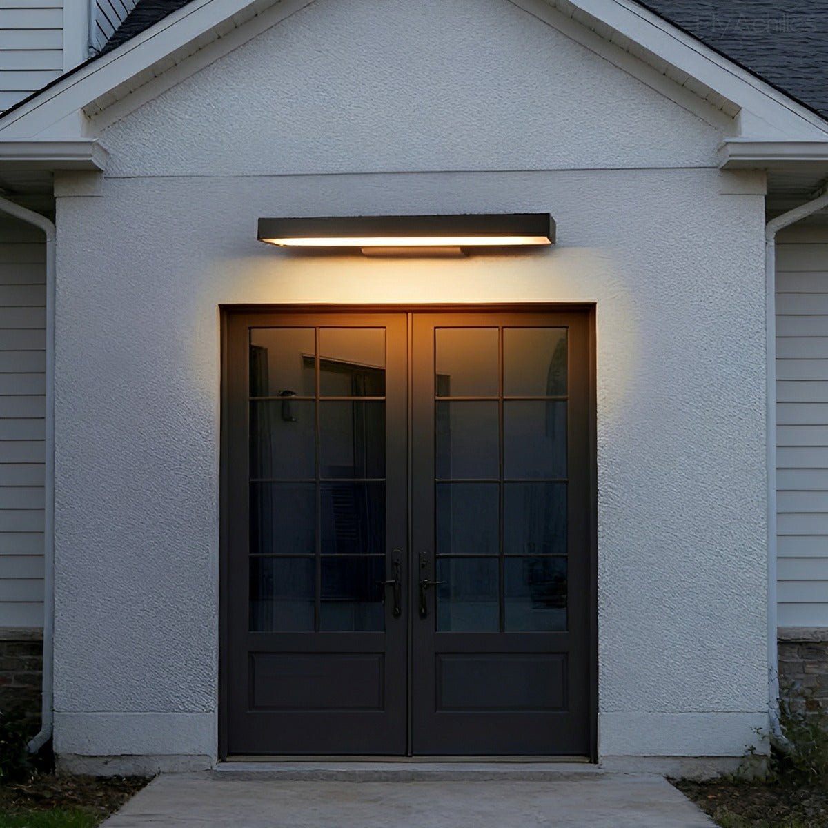 Black Outdoor Wall Light with Motion Sensor LED Strip Fixture