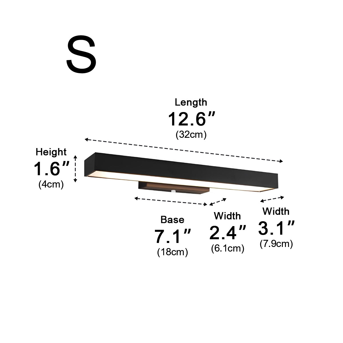 Black Outdoor Wall Light with Motion Sensor LED Strip Fixture