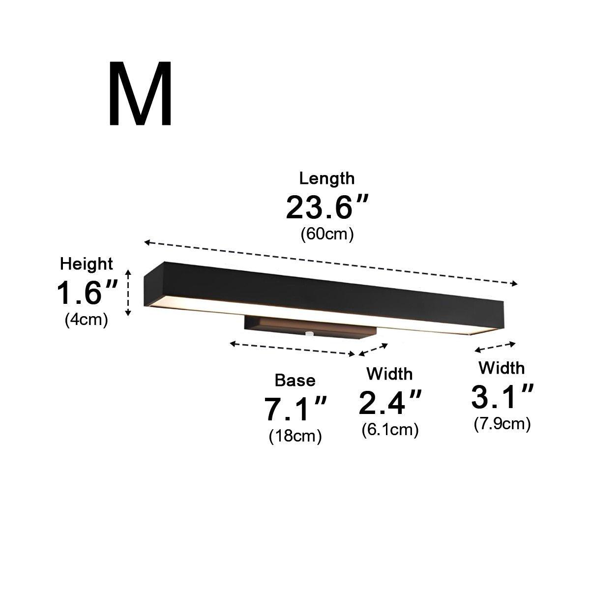 Black Outdoor Wall Light with Motion Sensor LED Strip Fixture
