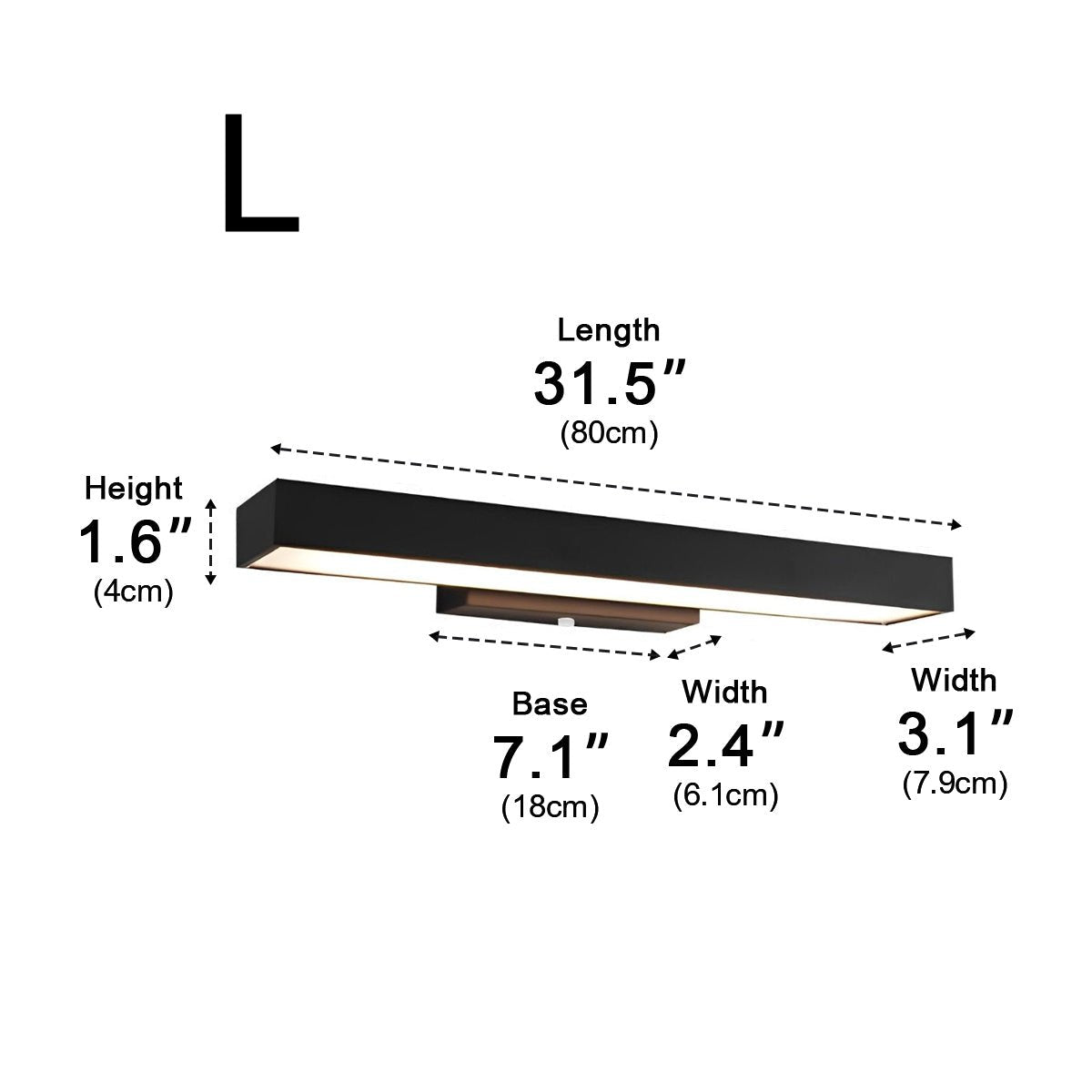 Black Outdoor Wall Light with Motion Sensor LED Strip Fixture