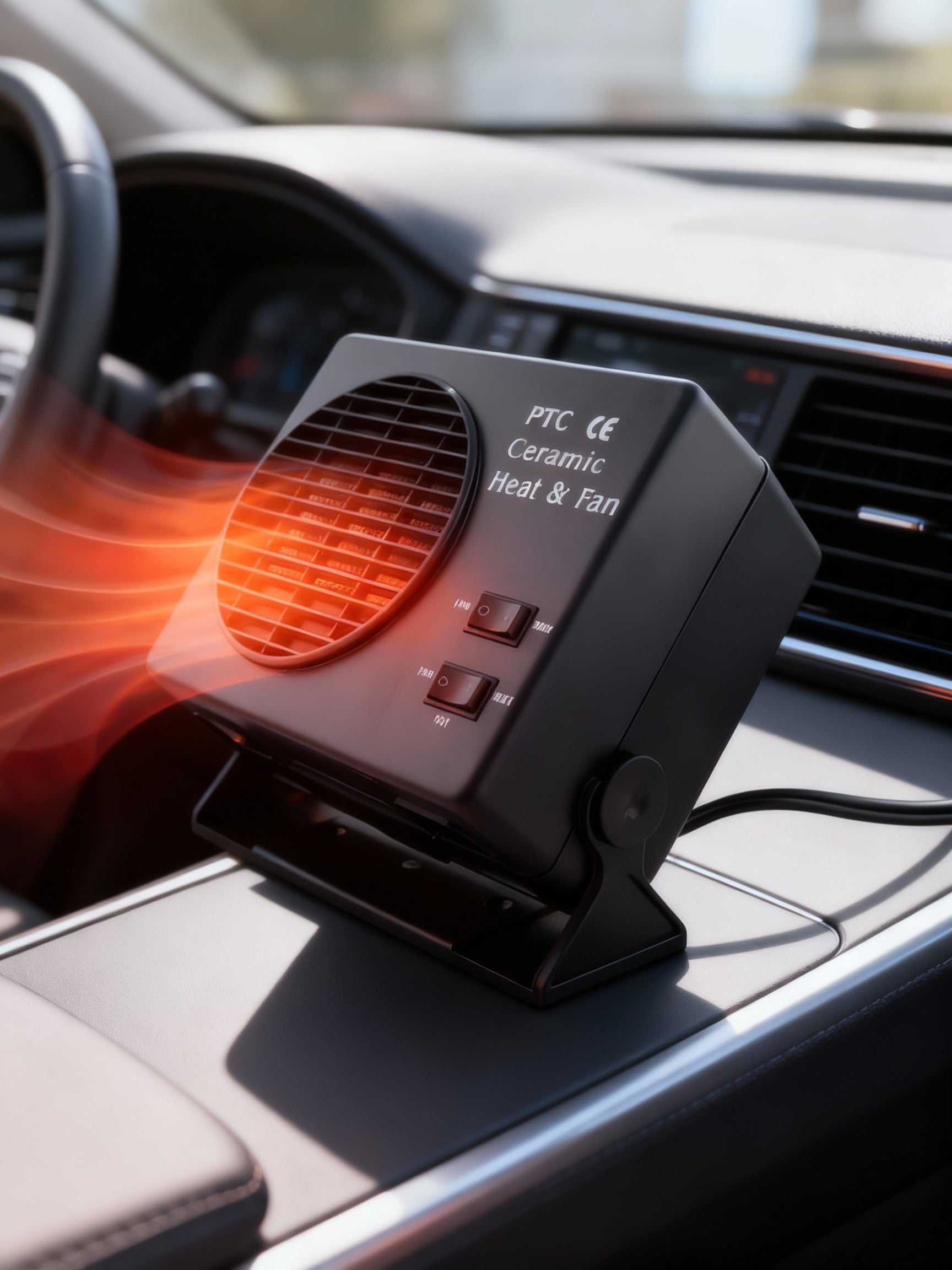 Ceramic Car Heater Fan with 12V Socket Connection