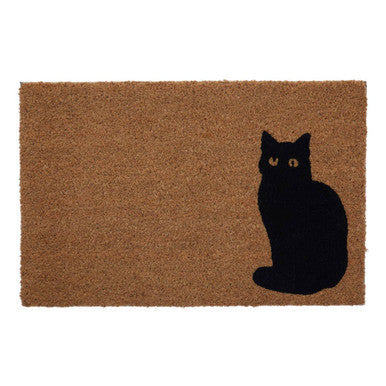 Coir Cat Design Doormat with PVC Backing Mat