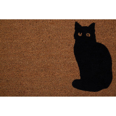 Coir Cat Design Doormat with PVC Backing Mat
