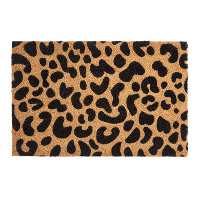 Coir Doormat with Leopard Print PVC Backed Assorted Colours