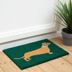 Coir Entrance Doormat with Sausage Dog Graphic Design