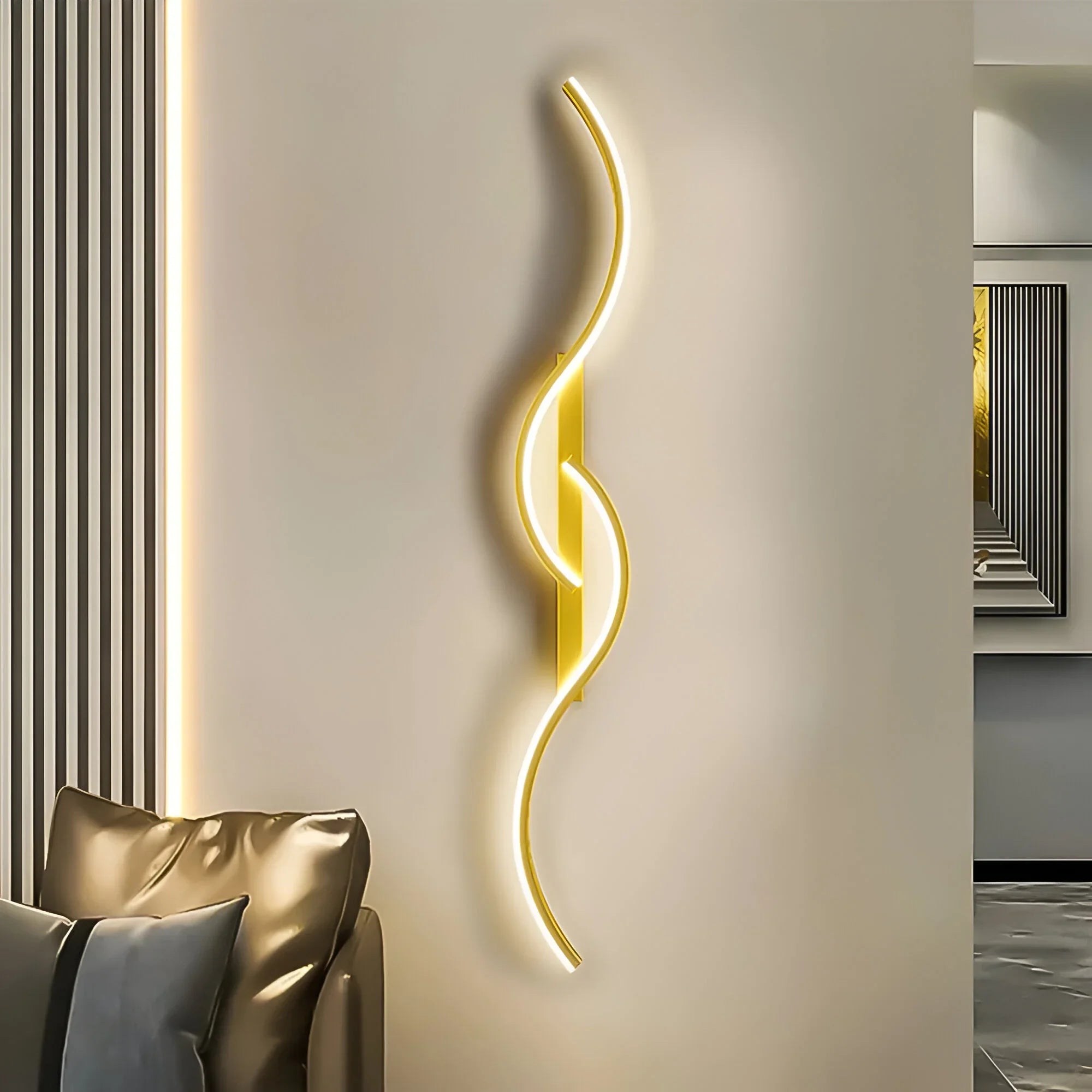 Curved Indoor Wall Light with LED Light Source