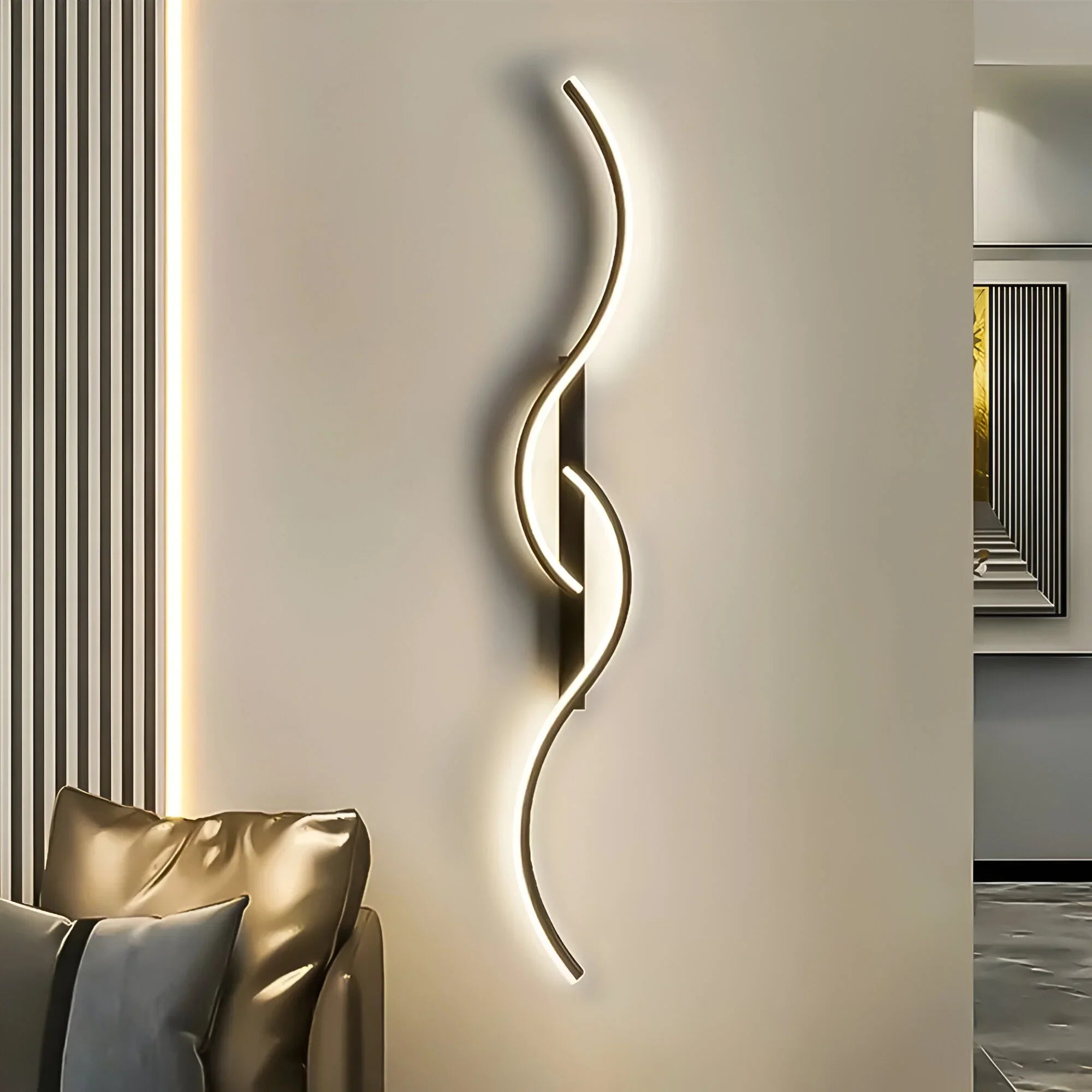 Curved Indoor Wall Light with LED Light Source