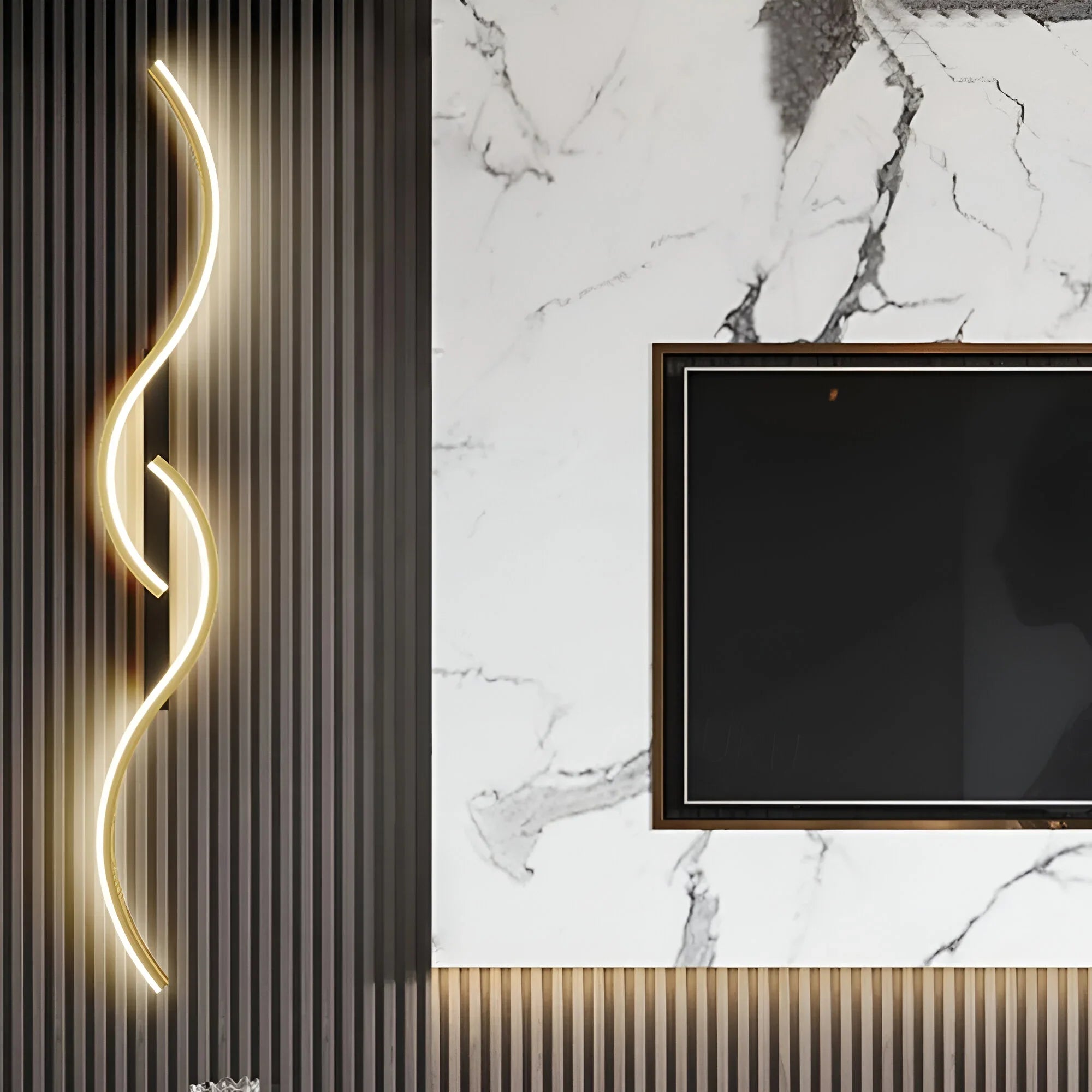 Curved Indoor Wall Light with LED Light Source