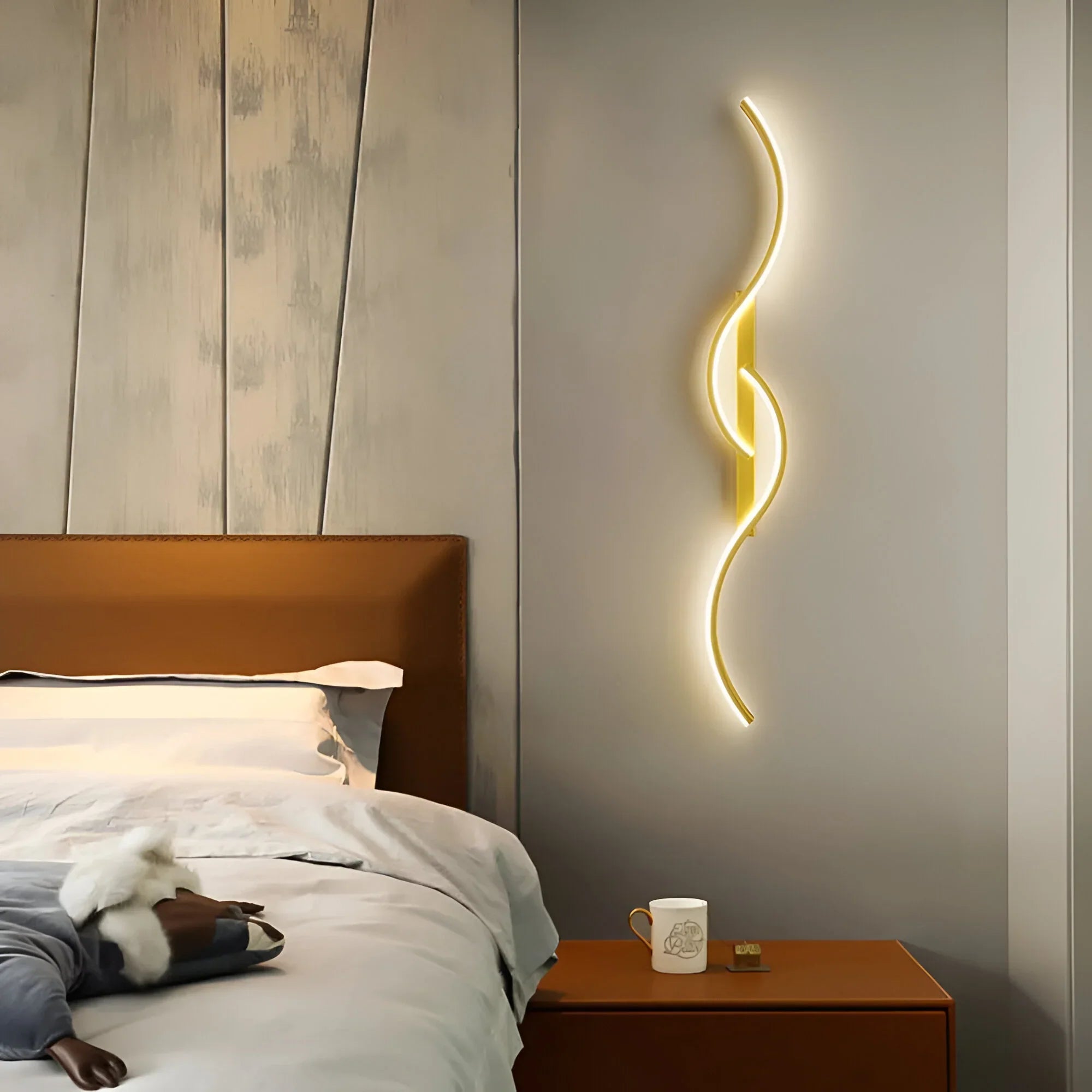 Curved Indoor Wall Light with LED Light Source