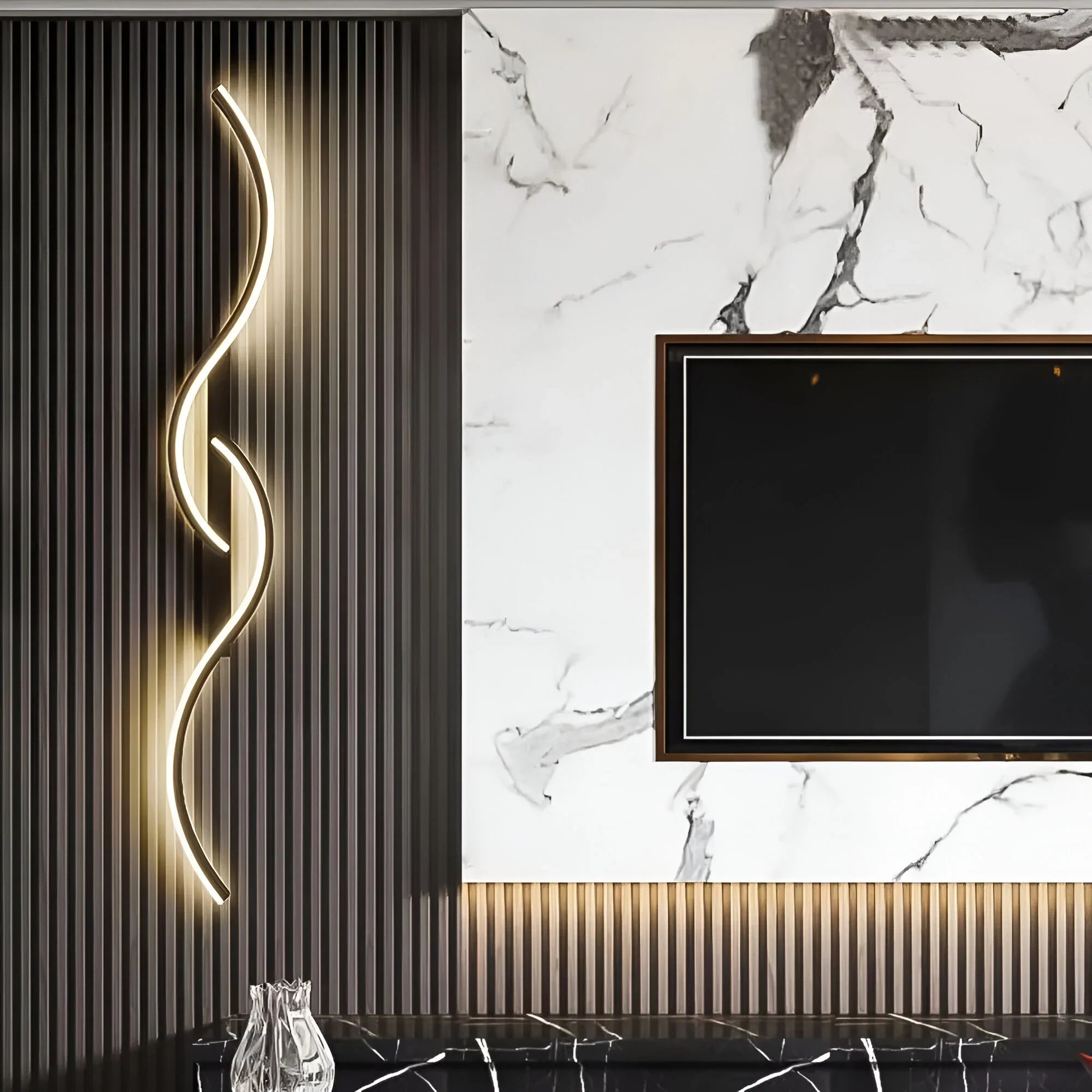 Curved Indoor Wall Light with LED Light Source