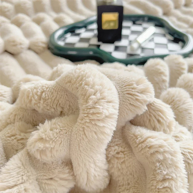 Imitation Lambswool Fleece Blanket for Sofa and Bed Use