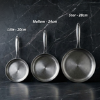Deep Titanium Frying Pan No Coating Surface Construction