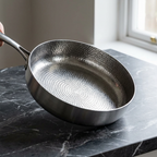 Deep Titanium Frying Pan No Coating Surface Construction