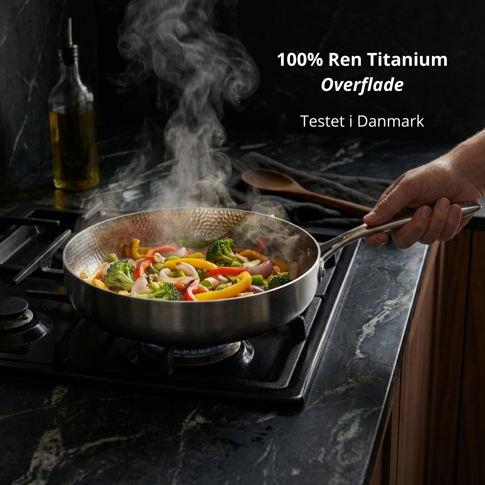 Deep Titanium Frying Pan No Coating Surface Construction