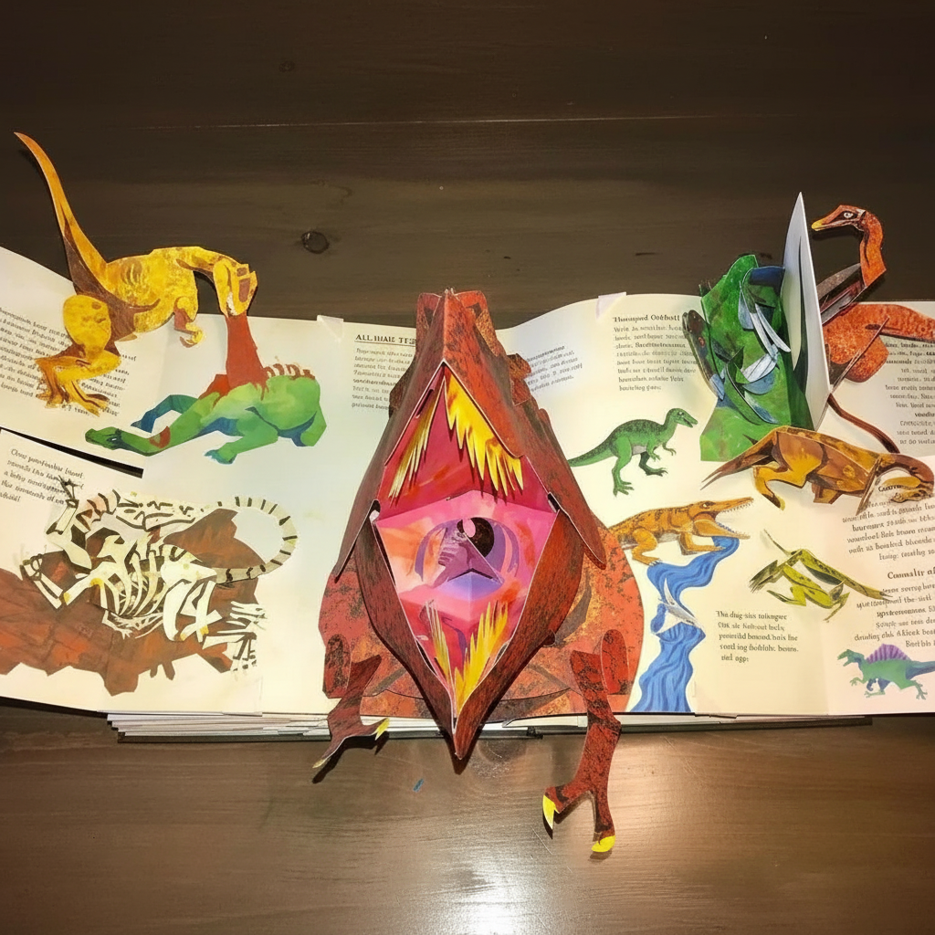 Dinosaur 3D Pop Up Book with Illustrated Pages