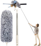 Extendable Microfiber Duster with Stainless Steel Rod Replacement Heads