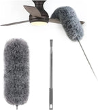Extendable Microfiber Duster with Stainless Steel Rod Replacement Heads