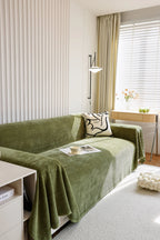 Fabric Sofa Throw Cover Green Tea Textile Colour