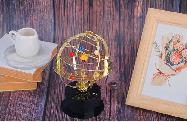 Five Planet Orrery Model with Iron and Plastic Base