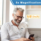 Five Times Hands Free Magnifying Glass with Neck Strap
