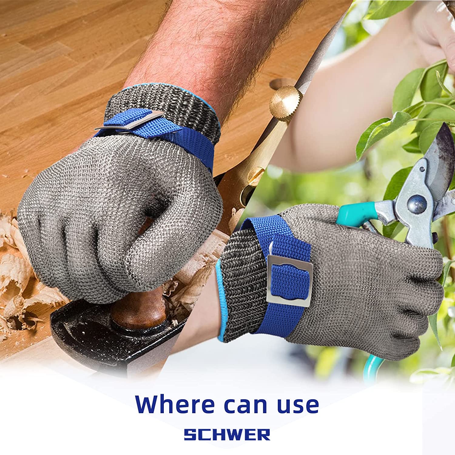 Food Grade Stainless Steel Mesh Glove with Wrist Closure