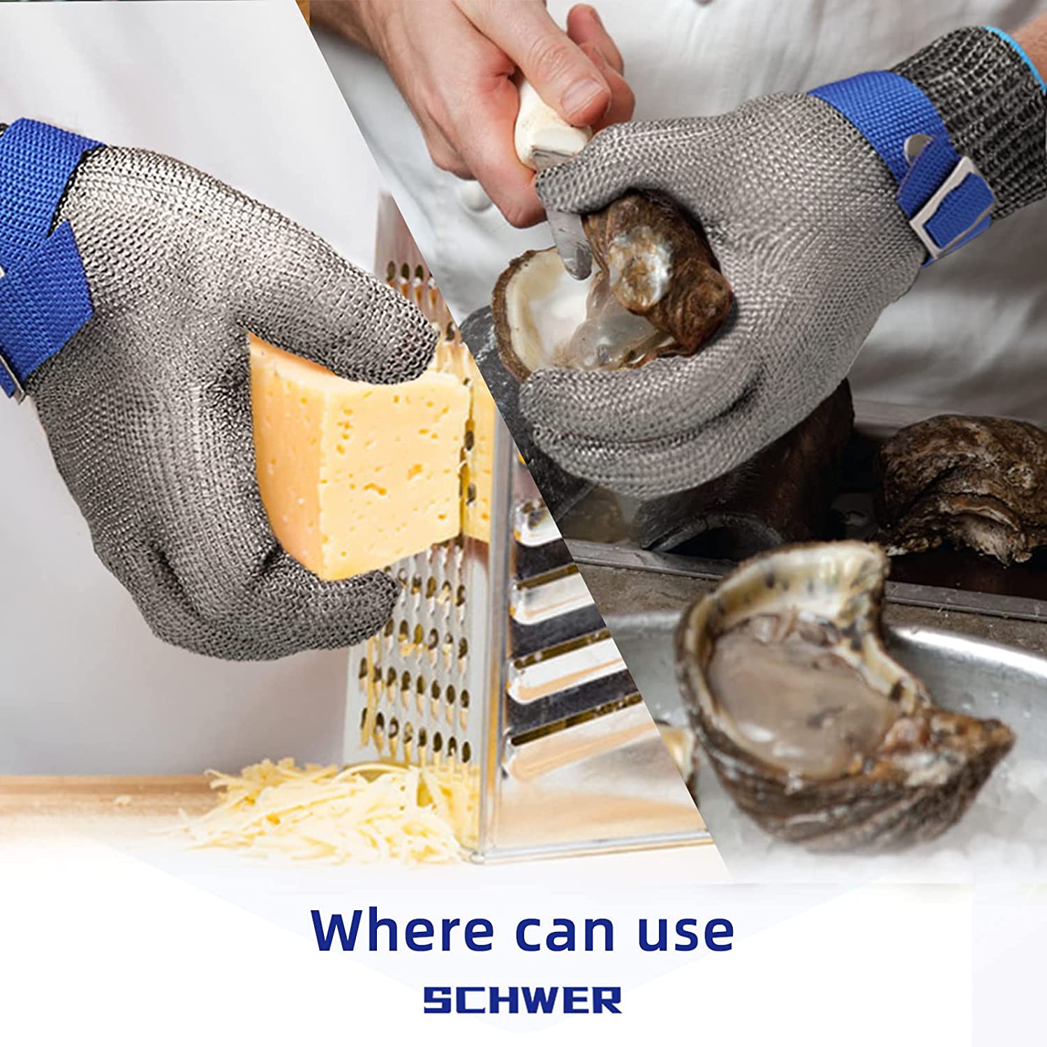 Food Grade Stainless Steel Mesh Glove with Wrist Closure