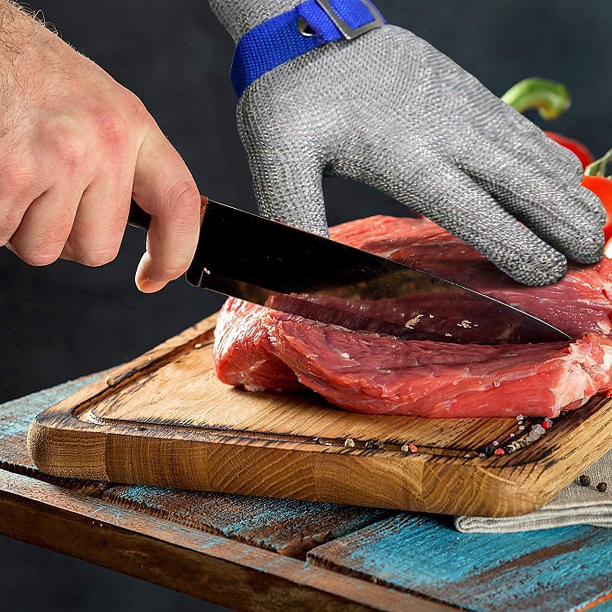 Food Grade Stainless Steel Mesh Glove with Wrist Closure