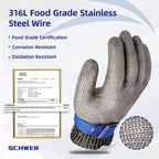 Food Grade Stainless Steel Mesh Glove with Wrist Closure