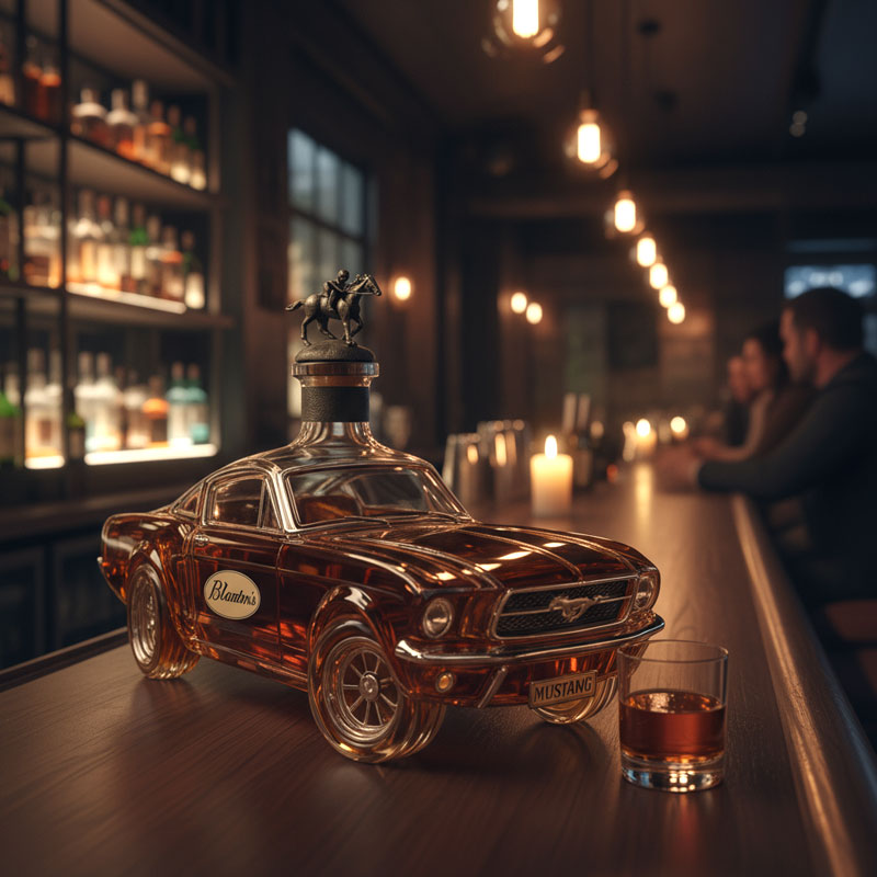 Glass Car Shaped Whiskey Decanter for Spirits Display