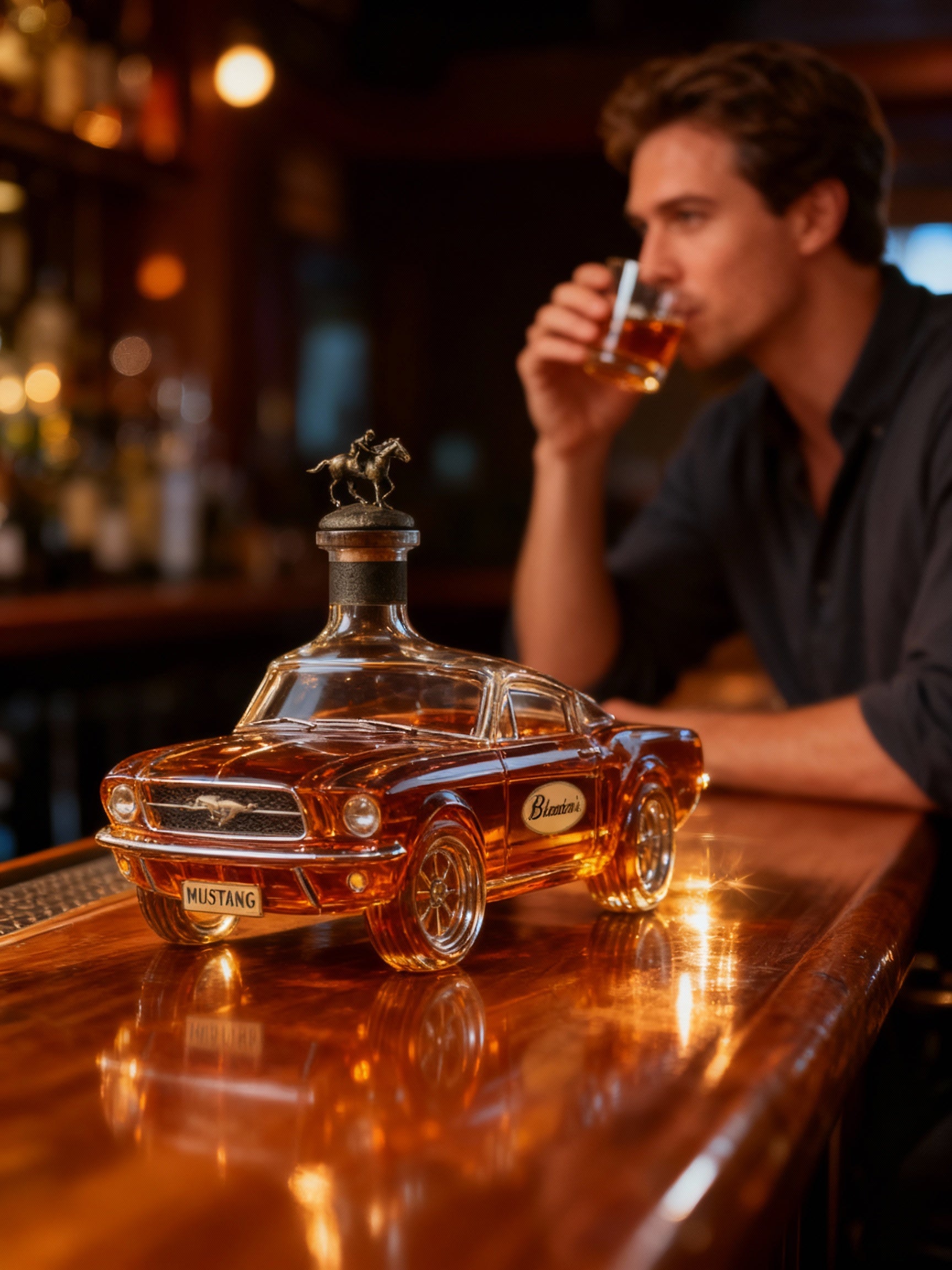 Glass Car Shaped Whiskey Decanter for Spirits Display