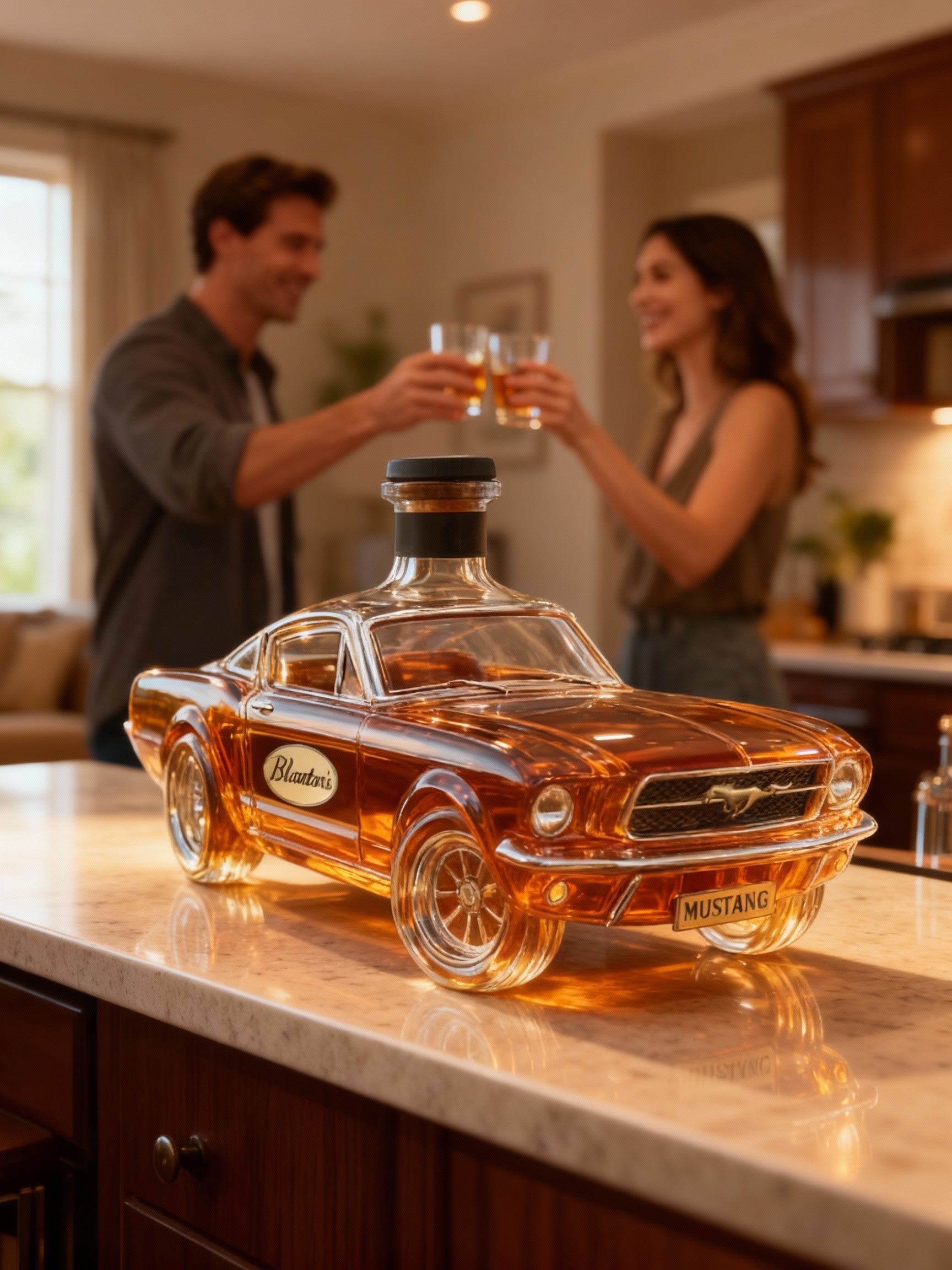 Glass Car Shaped Whiskey Decanter for Spirits Display