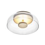 Glass LED Ceiling Light with Smoked Gray Amber Shade