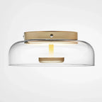 Glass LED Ceiling Light with Smoked Gray Amber Shade