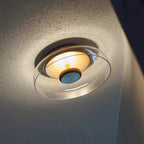 Glass LED Ceiling Light with Smoked Gray Amber Shade