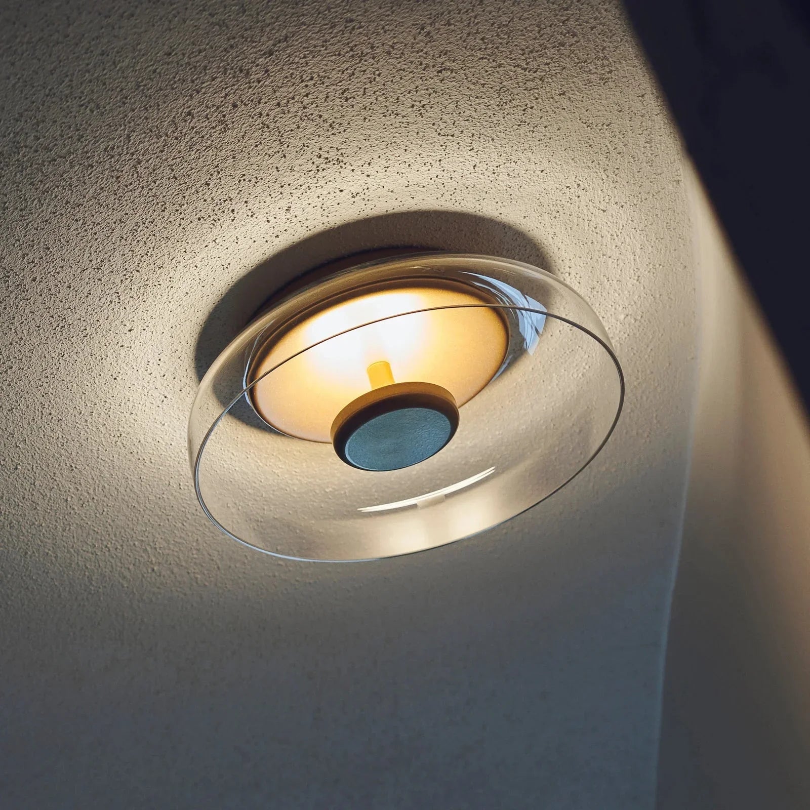 Glass LED Ceiling Light with Smoked Gray Amber Shade