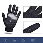 Polyester Spandex Touchscreen Gloves with PU Leather Fingertips