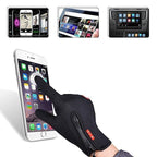 Polyester Spandex Touchscreen Gloves with PU Leather Fingertips