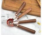 Copper Plated Stainless Steel Measuring Set Walnut Handle