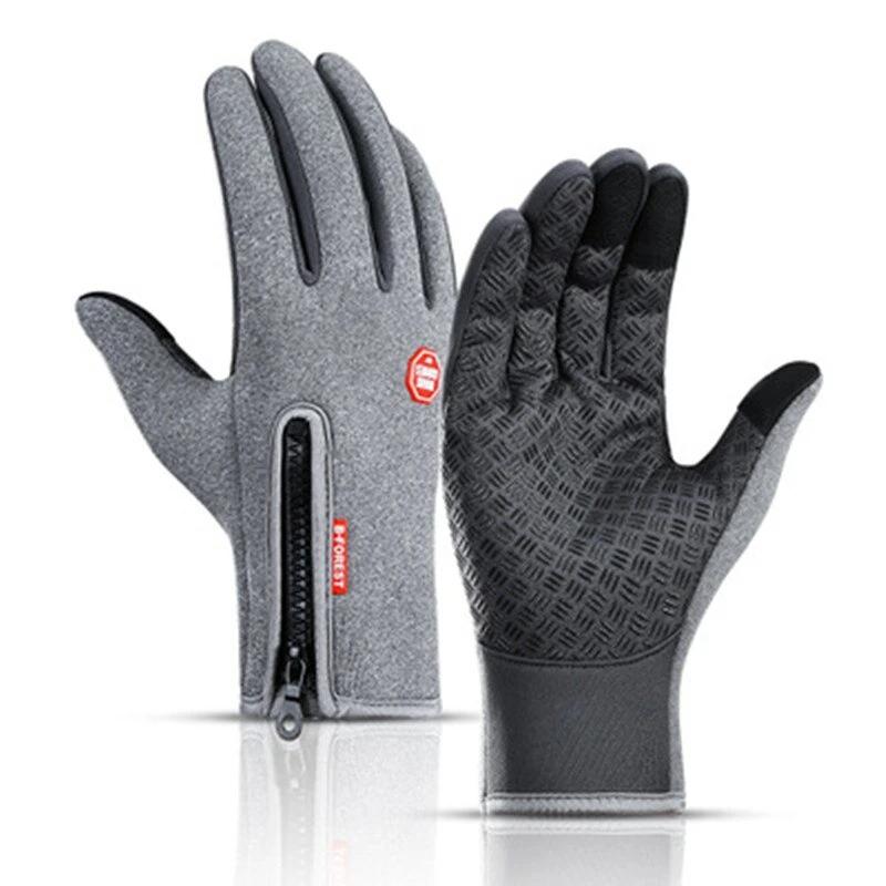Polyester Spandex Touchscreen Gloves with PU Leather Fingertips