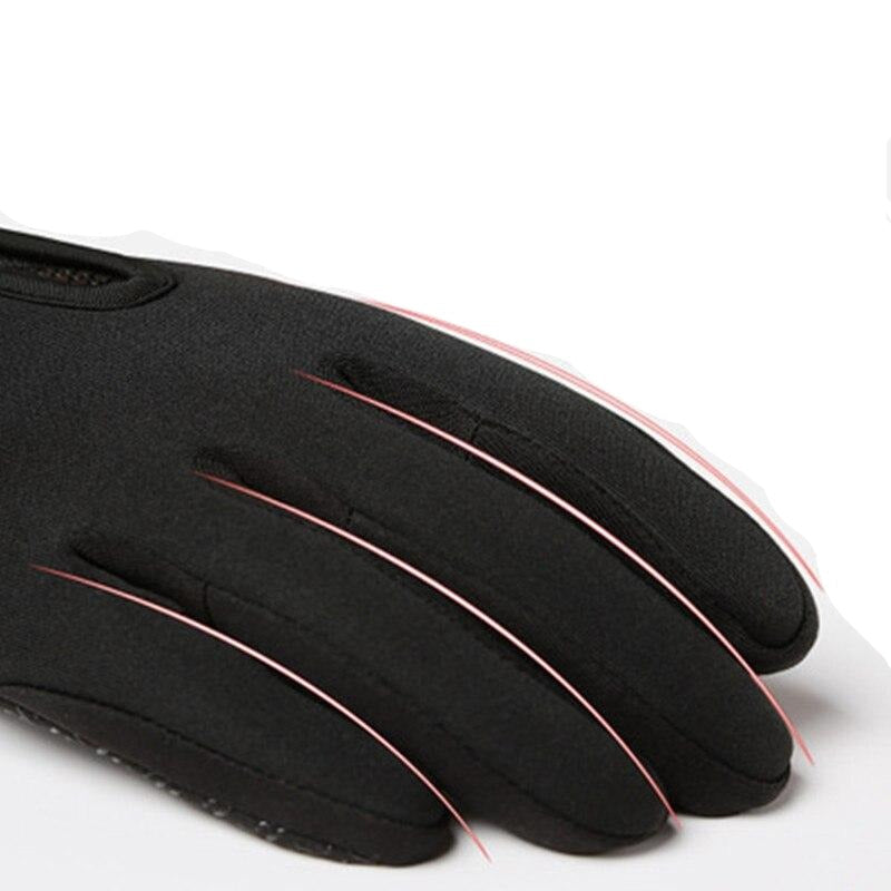 Polyester Spandex Touchscreen Gloves with PU Leather Fingertips