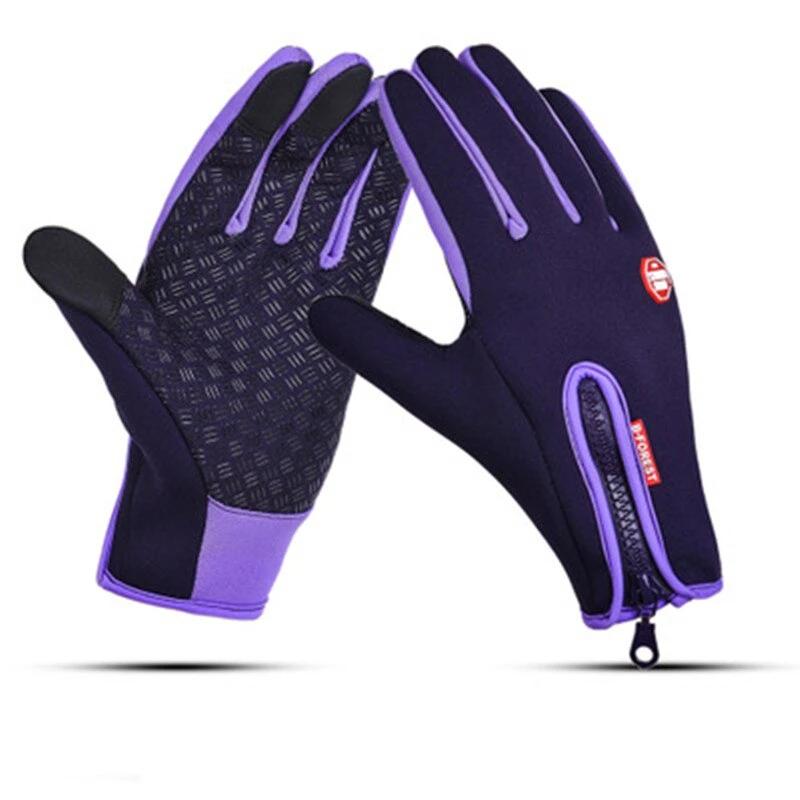 Polyester Spandex Touchscreen Gloves with PU Leather Fingertips
