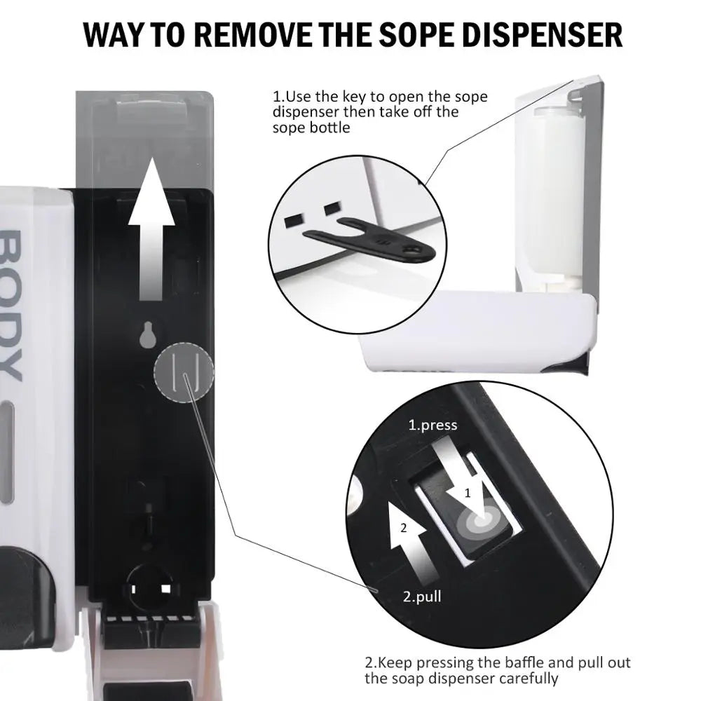 Wall Mounted Shower Dispenser 350 ml Pump System