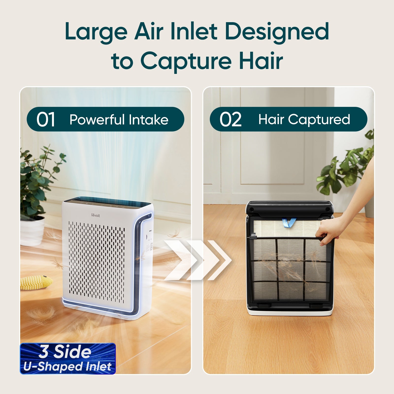 HEPA Air Purifier with Carbon Filter Sensor and Timer